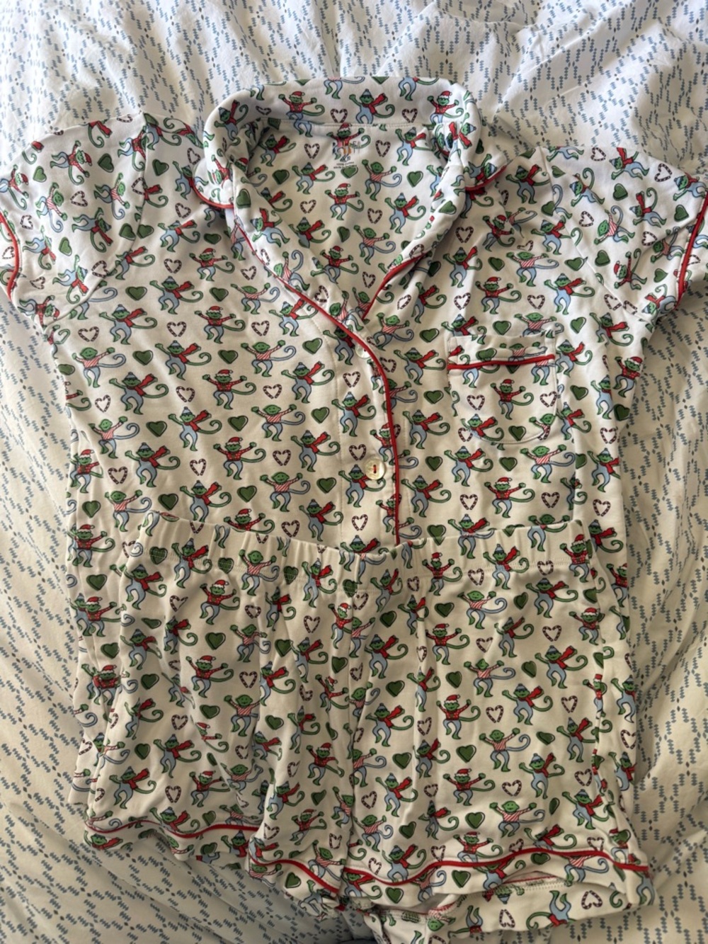 Roller Rabbit - Merry Monkey short sleeve polo pajamas